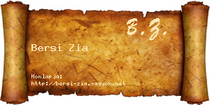 Bersi Zia névjegykártya
